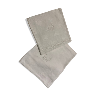 AB and C monogram linen towels