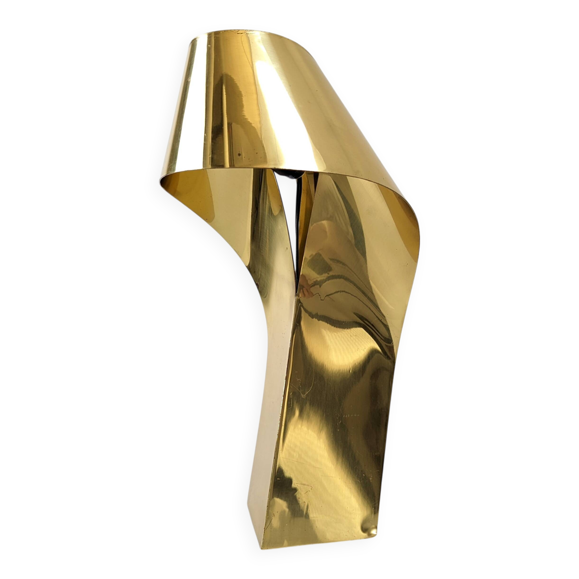 Limited Edition Sculptural Brass Lamp by Serge Mansau, 1970s