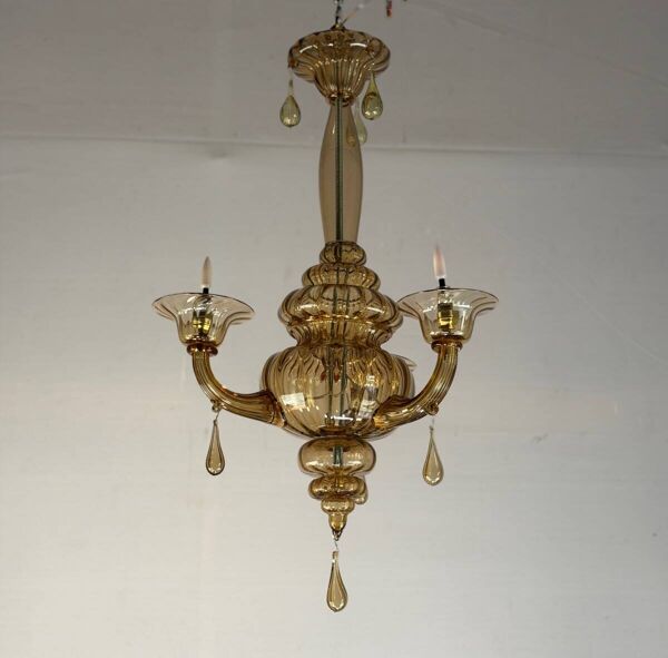 Lanterne vénitienne en verre de Murano mordoré, vers 1900