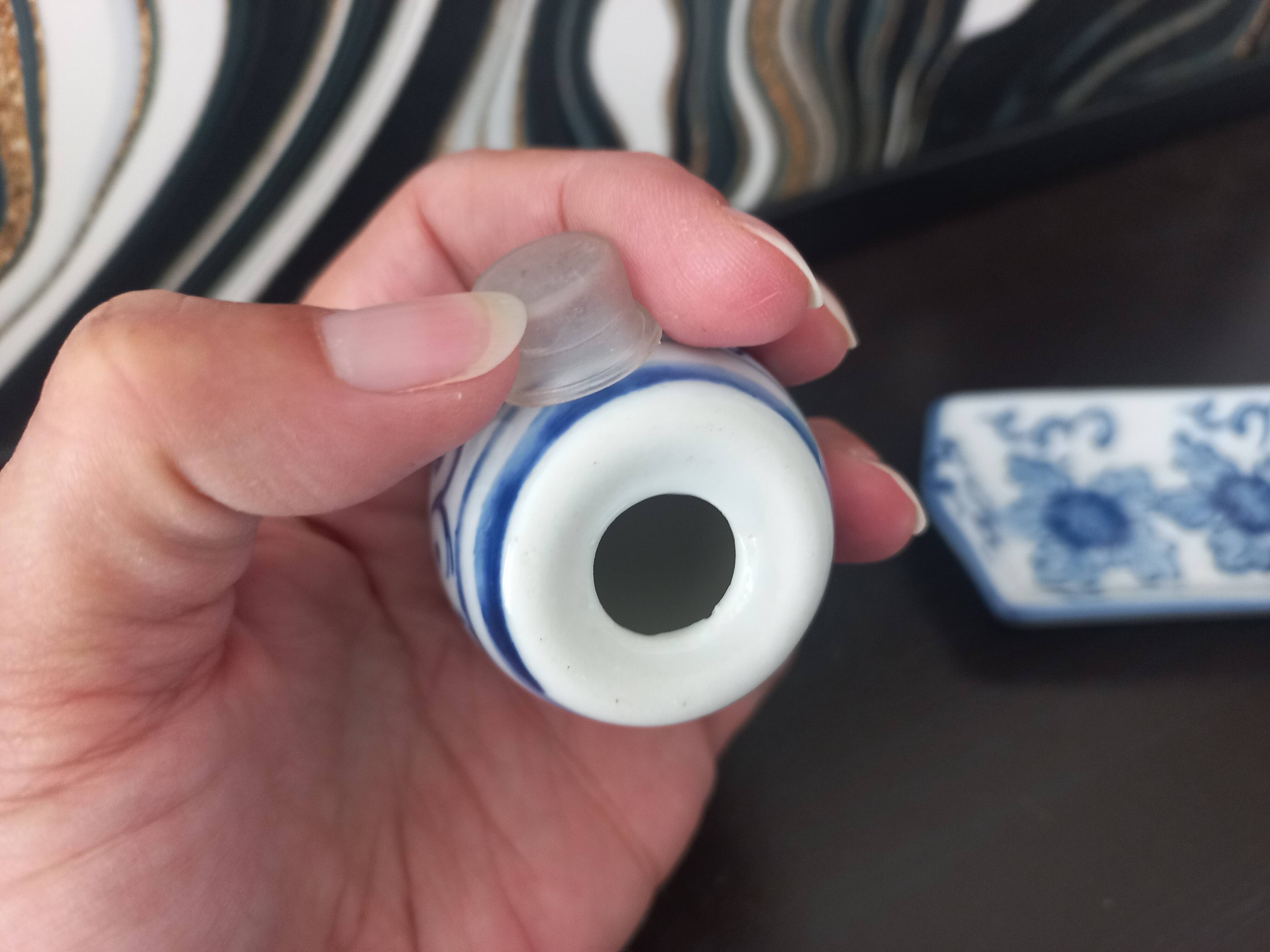 Vintage blue porcelain salt and pepper shakers