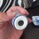Vintage blue porcelain salt and pepper shakers