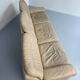 Old 3-seater beige leather sofa designed by Carl Larsson De Sede, vintage 80s