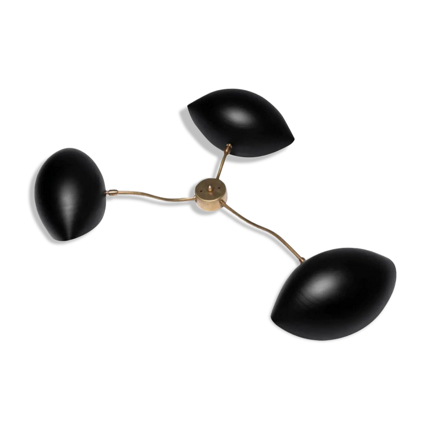 Wall lamp 3 arms Black Shell