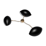 Wall lamp 3 arms Black Shell