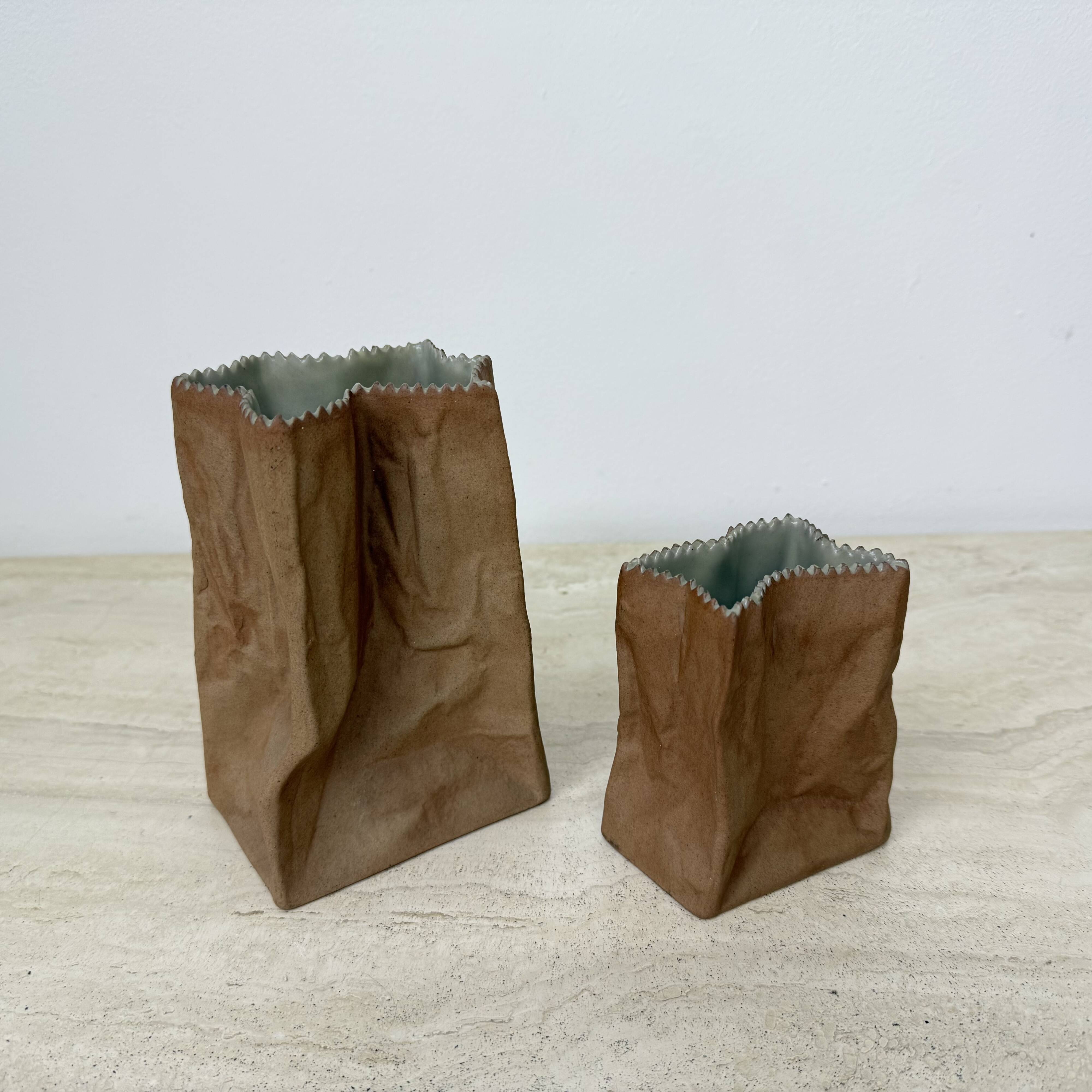 Set of 2 Rosenthal Paper bag vase by Tapio Wirkkala , 1970’s