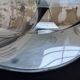 Table basse socle moulé et chrome, années 70