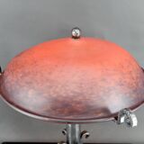 Important Stylized Wrought Iron Lamp with Glass Dome, c. 1930