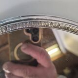 Silver-plated mirror tray centrepiece from the mid-20th century, 30 cm.