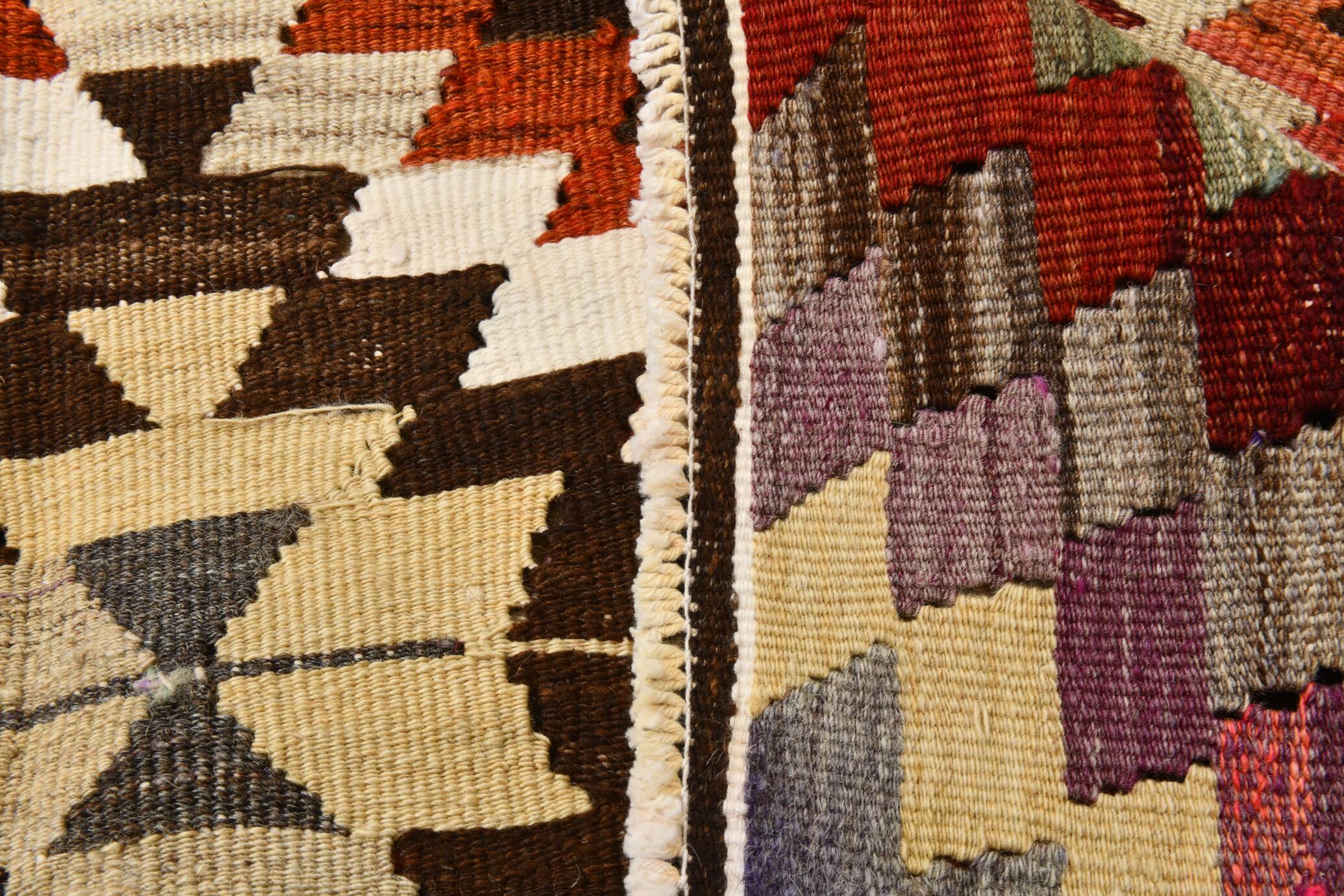 3x5 Green & Red Tribal Kilim Rug, 102x148Cm