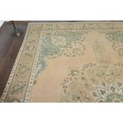 1970s Vintage Persian Handmade Wool Cotton Orange Area Rug 285x397