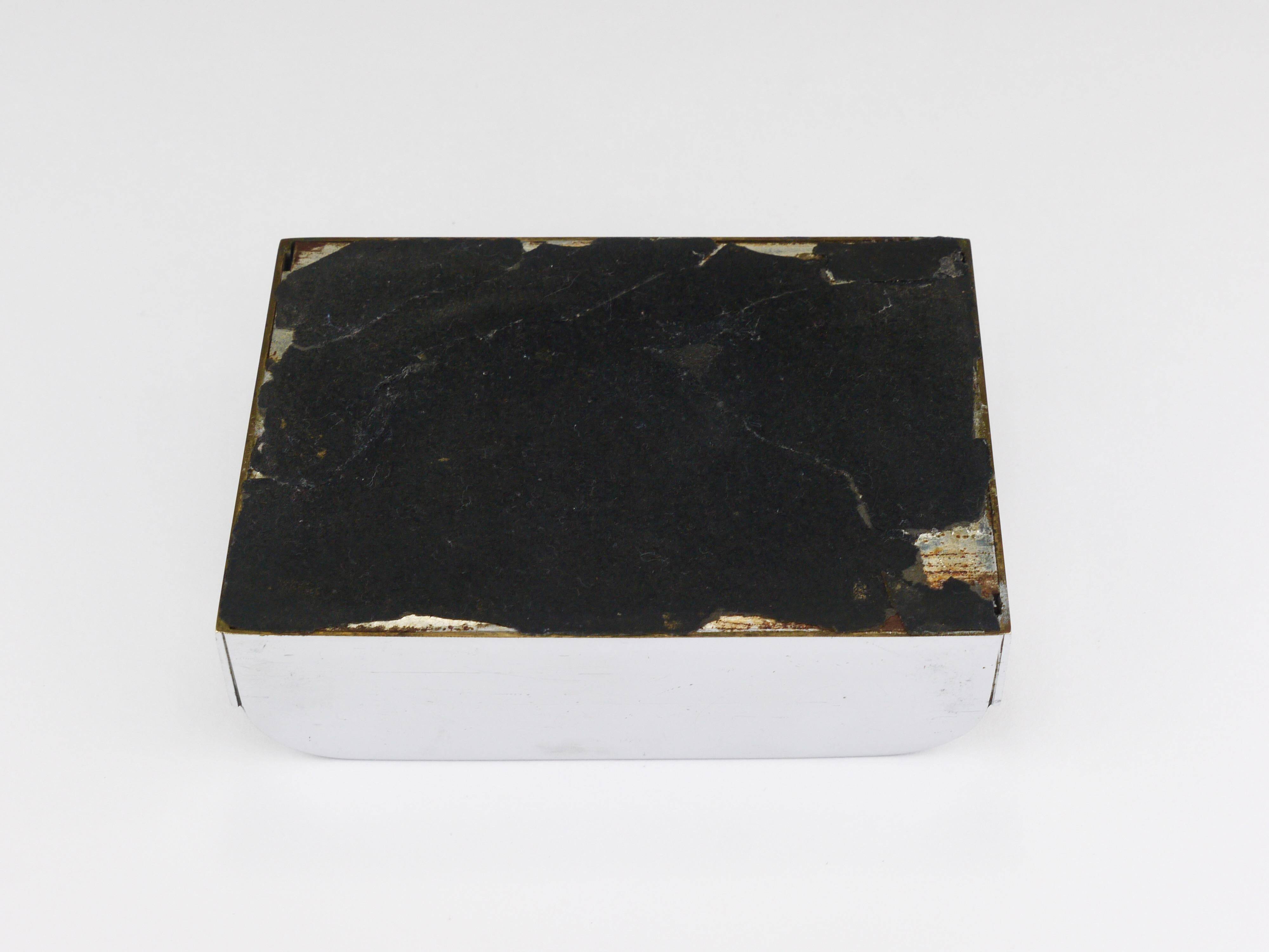 Carl Aubock rolling shutter storage box from the 1930s, cigarette dispenser, walnut, Vienna