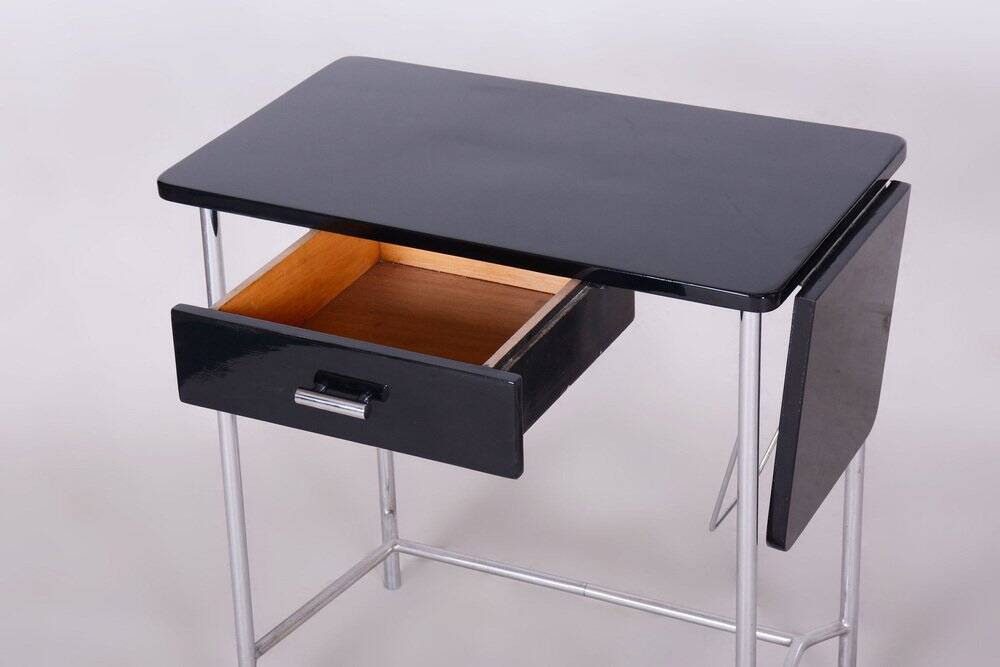 Small Bauhaus Chrome Table attributed to Mücke Melder, Former Czechoslovakia, 1930s