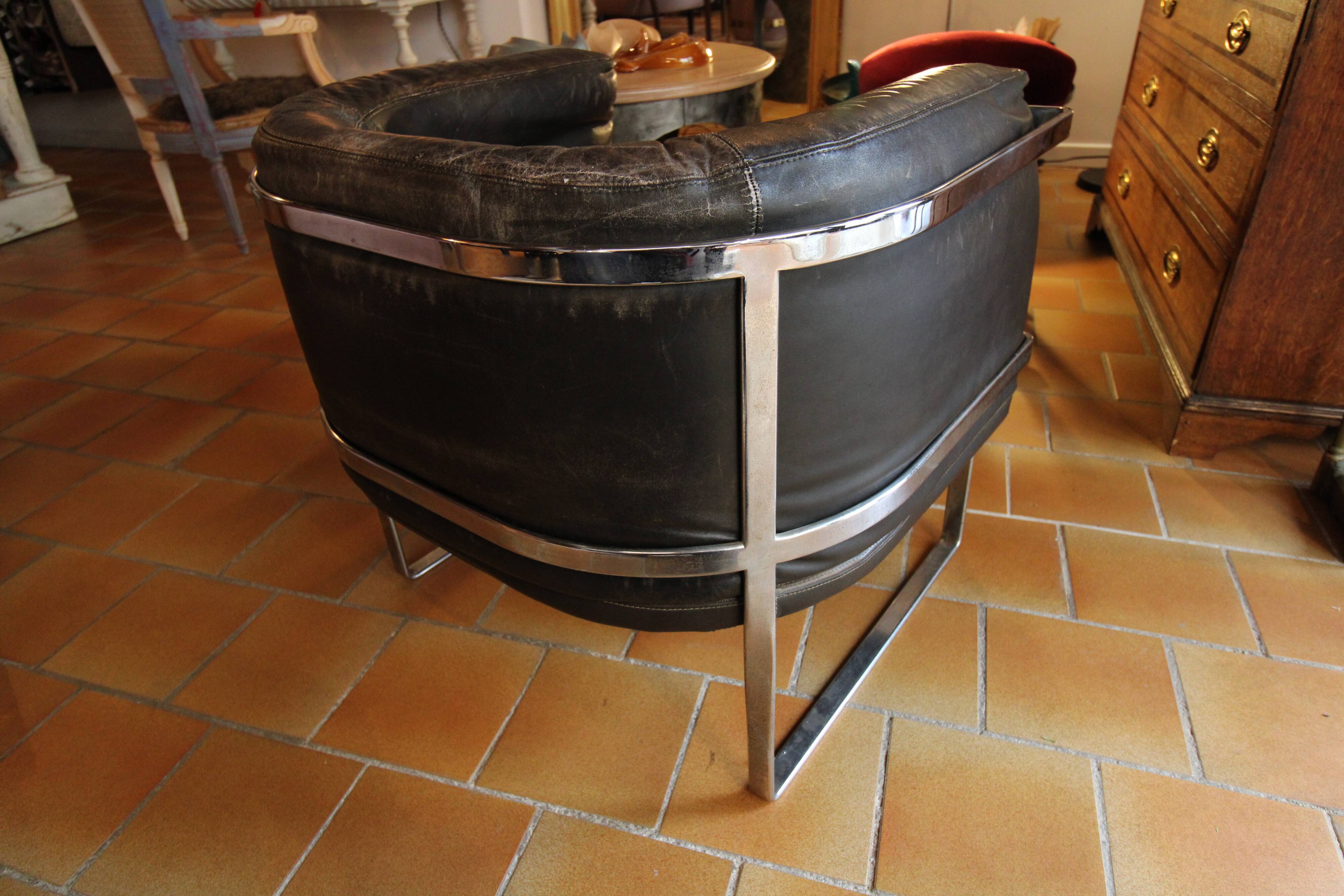 Leather armchair 1970s