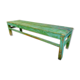 Old wooden bench sidetable green