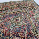 Antique handmade lavar kerman rug