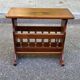 Vintage solid wood magazine rack side table — End table