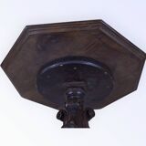 Table basse / d'appoint réglable en bois sculpté - Style Henri II - 1900.