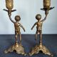Set of two cherub cherub candlesticks