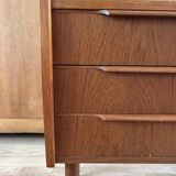 Vintage Danish teak commode with beautiful handles.