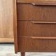 Vintage Danish teak commode with beautiful handles.