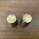 Antique Vintage Brass Salt Pepper Shaker Set