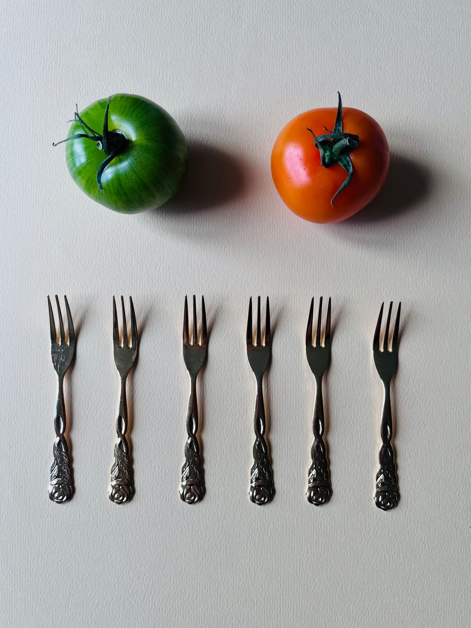 Vintage gold-plated appetizer forks