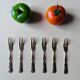 Vintage gold-plated appetizer forks