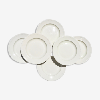 Set of 6 hollow plates in white porcelain Pillivuyt