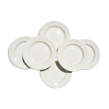 Set of 6 hollow plates in white porcelain Pillivuyt