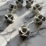 White porcelain rose shaped candle holders