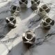 White porcelain rose shaped candle holders
