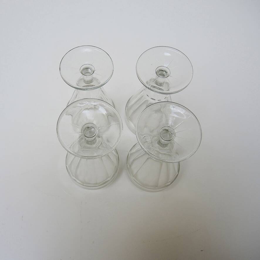 4 antique bistro style liqueur glasses