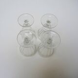 4 anciens verres à liqueur de style bistrot