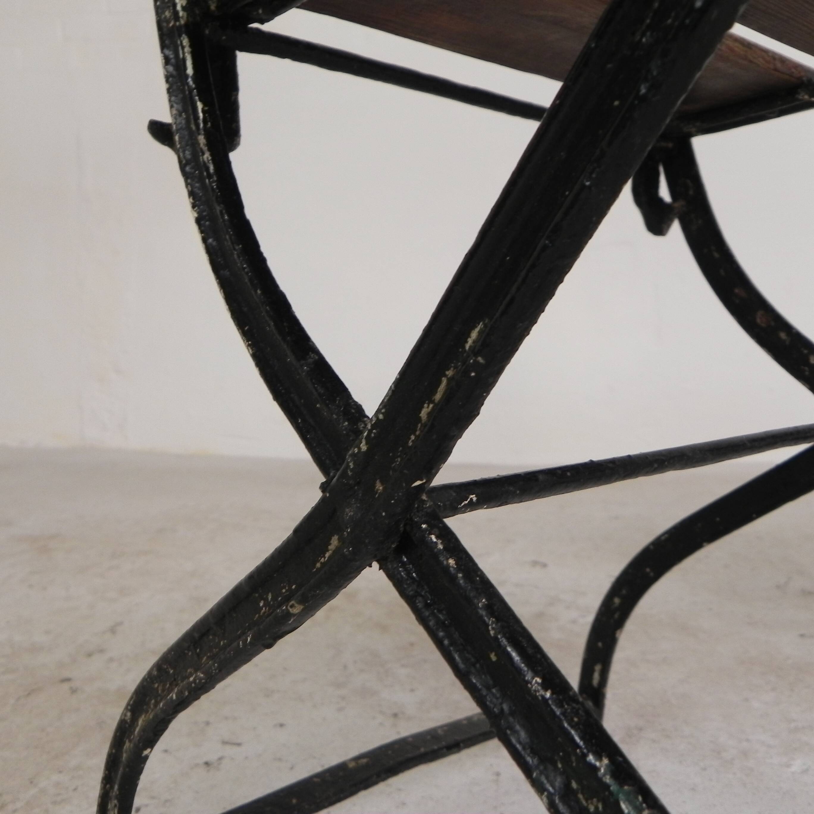 Set of 2 folding chairs, garden chairs, 1930s