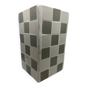 Vase mosaïque damier vert