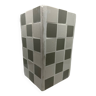 Green checkerboard mosaic vase