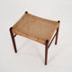 Repose-pied en palissandre, design scandinave des années 70