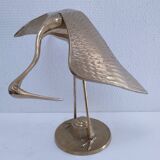 Two solid brass XL birds H. 48 cm