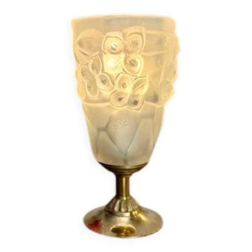 Art Deco lamp with tulip shade, signed ROS