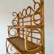 Vintage curved rattan shelf cabinet from the 60s