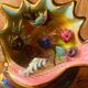 Lamp night light vintage ceramic shell fish.