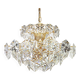 Chandelier in gilded brass and crystal glass by Kinkeldey, Germany, 1970s.