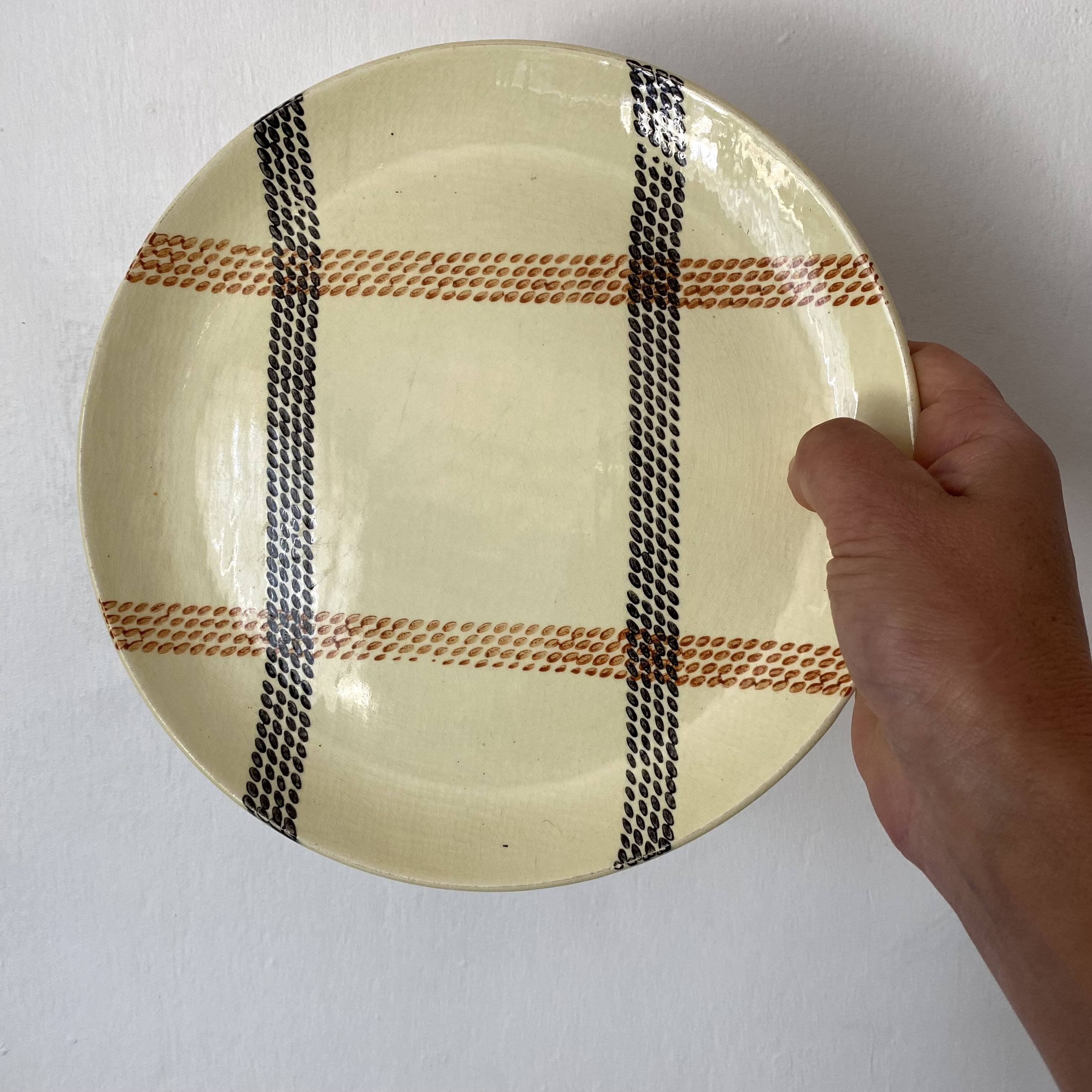 Salins France "rope" dinner plates, 1950s