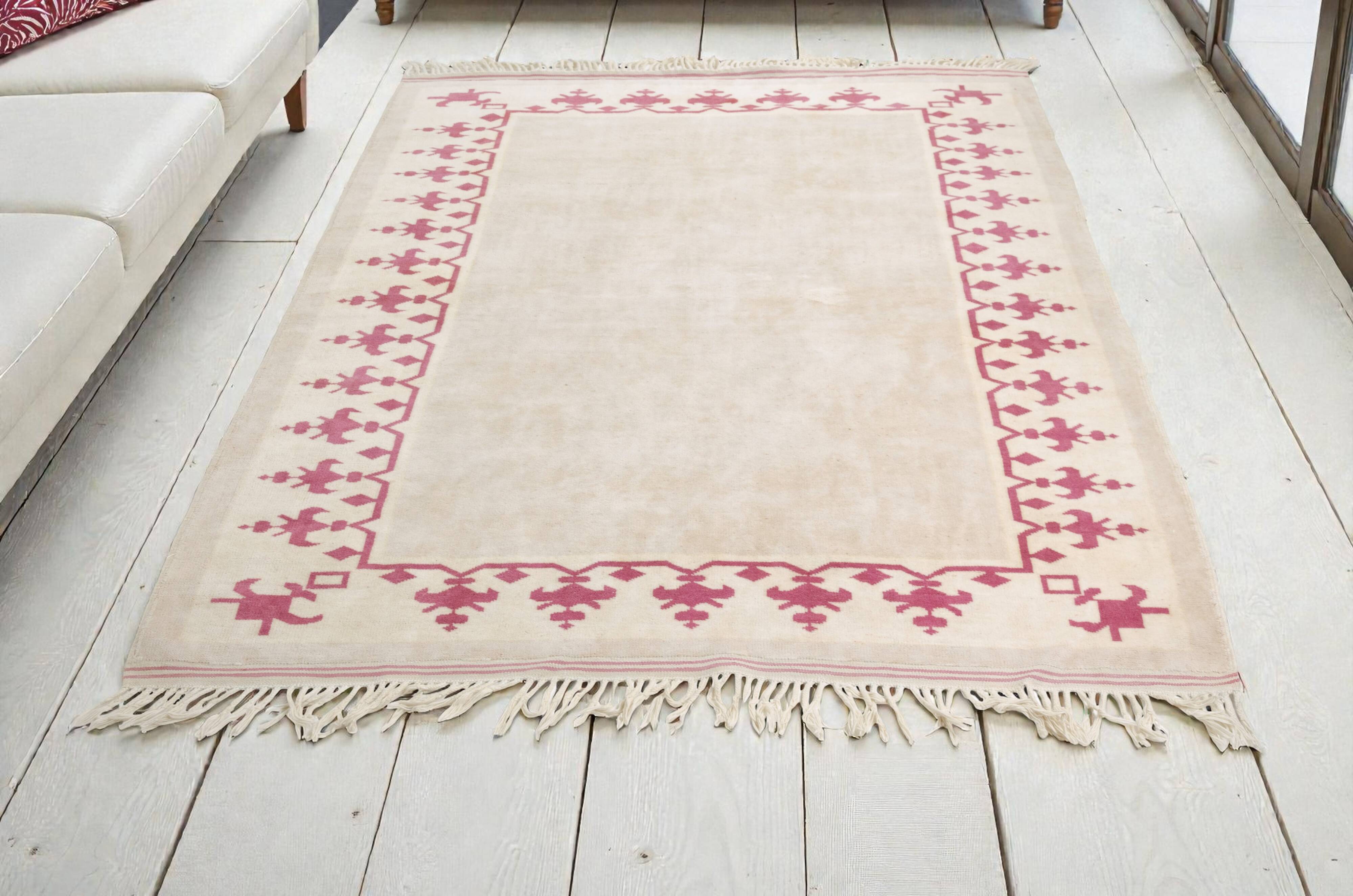 Oushak Handknotted Beige Rug-3600