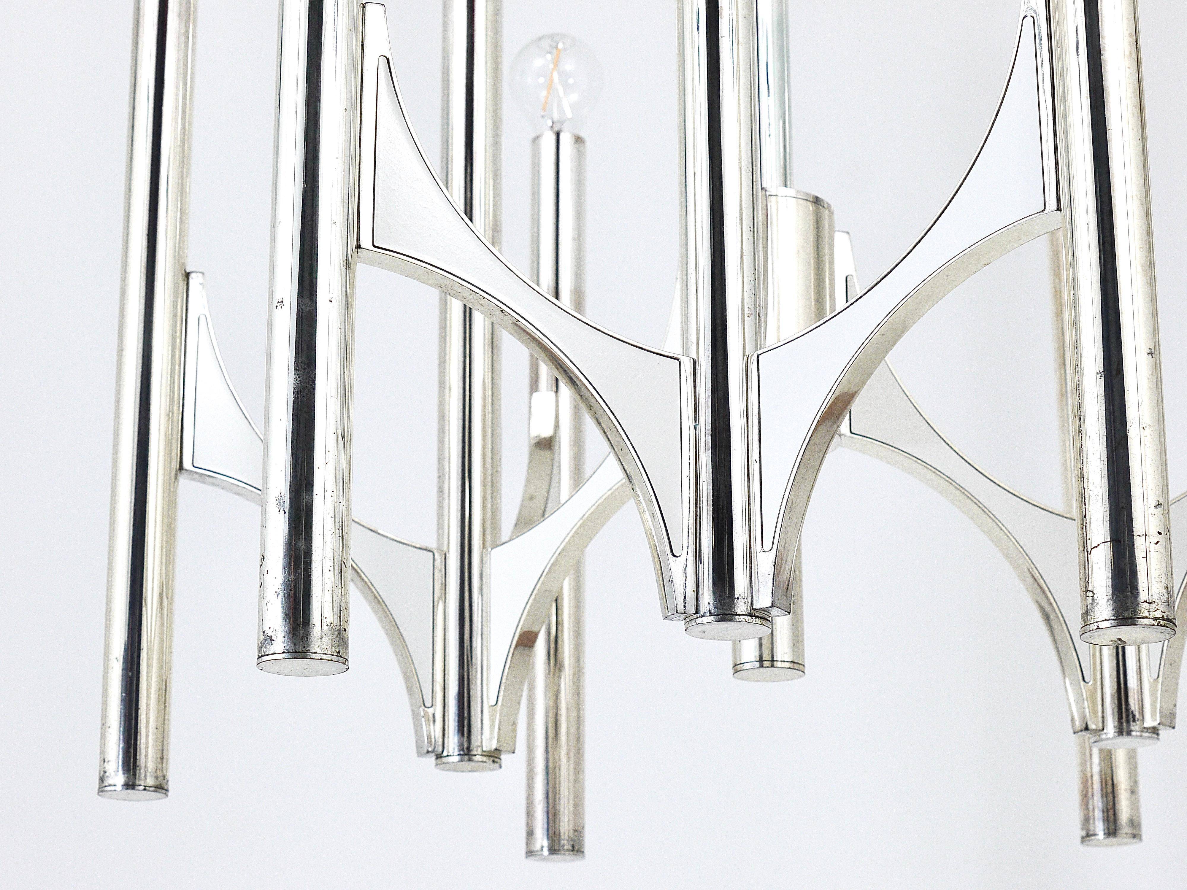 Mid-Century Lustre Gaetano Sciolari Sirius Silvered, Lightolier, Italy