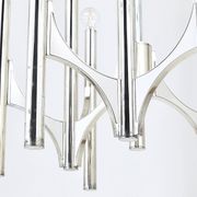 Lustre Milieu du Siècle Gaetano Sciolari Sirius Argenté, Lightolier, Italie