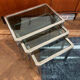 Chrome nesting tables designed and produced by Fratelli Orsenigo.