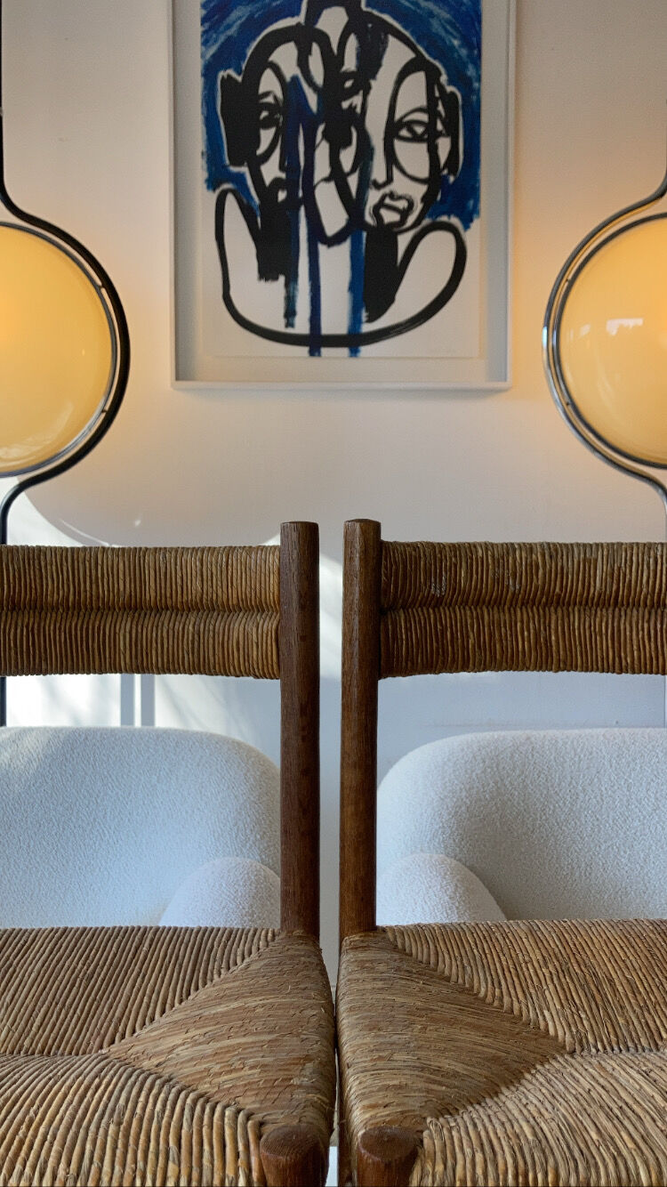 Pair chair child straw design 1950/1960