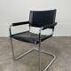 Black and chrome leather cantilever armchair