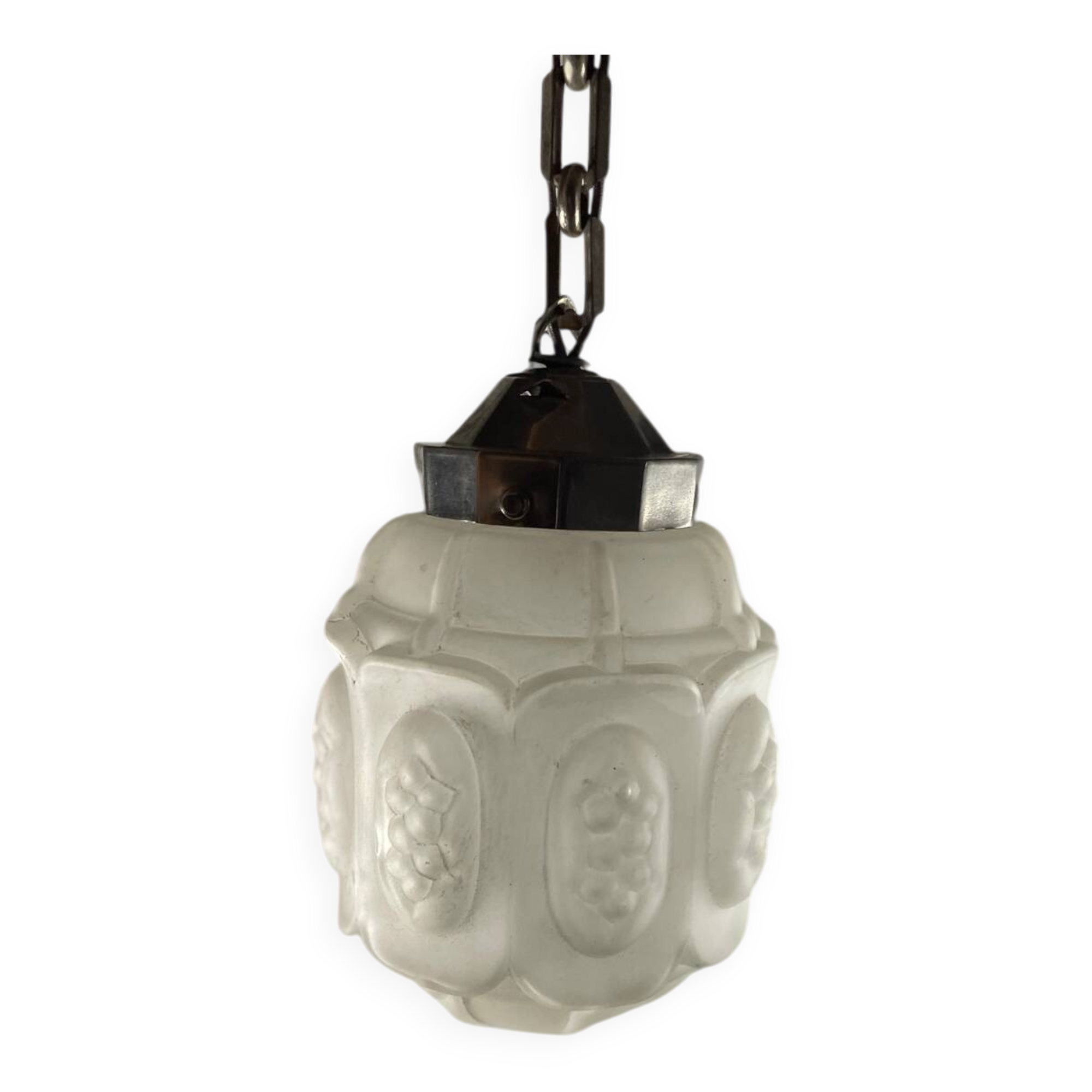 Art Deco frosted glass pendant light
